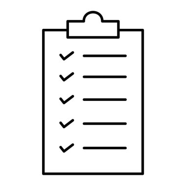 Kontrol listesi simgesi. Web için pano vektör simgelerinin özet çizimi