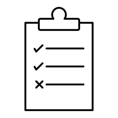 Kontrol listesi simgesi. Web için basit pano vektör simgeleri çizimi