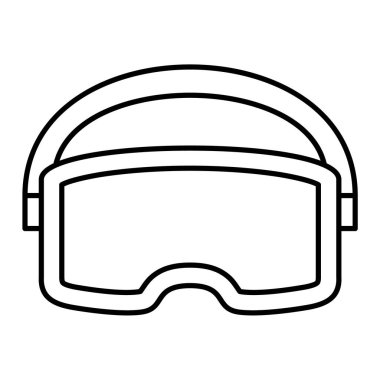 Güvenlik maskesi simgesi. Web için sanal gerçeklik vektör simgelerinin özet çizimi