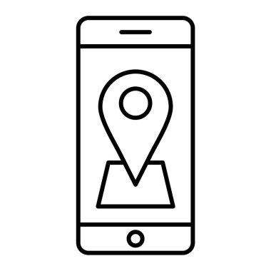GPS konum simgesi. harita vektör illüstrasyonlu akıllı telefon hatları.