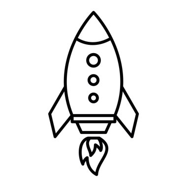 roket ikonu vektör illüstrasyonu