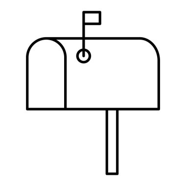 Posta kutusu simgesi. Web için posta vektör simgelerinin özet çizimi