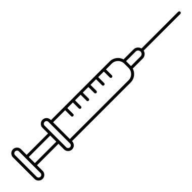 Şırınga ikonu. Web için tıbbi enjeksiyon vektör simgelerinin basit çizimi