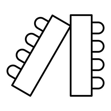 Havlu ikonu vektörü. Taslak spor paspası işareti. izole edilmiş sınır sembolü çizimi