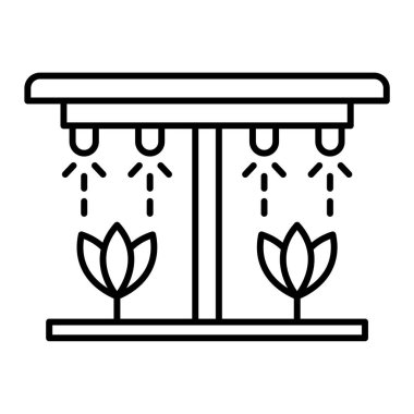 bitki simgesi vektörü. İnce çizgi işareti. izole edilmiş sınır sembolü çizimi