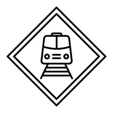 Bir tren simgesinin vektör illüstrasyonu