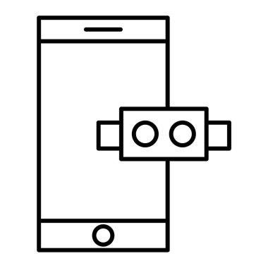 Akıllı telefon aygıtı simgesi. Taslak cep telefonu vektör çizimi sembolü. beyaz arkaplanda izole