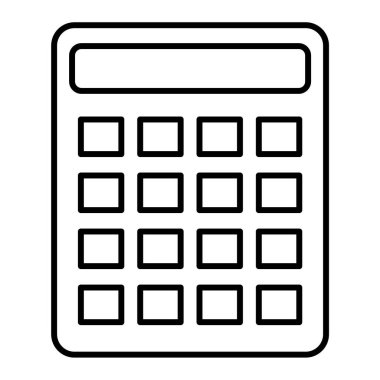 Hesap makinesi simgesi. Web için siyah ve beyaz vektör simgelerinin basit çizimi