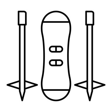 Kayak ikonu. Beyaz arkaplanda özet vektör çizimi