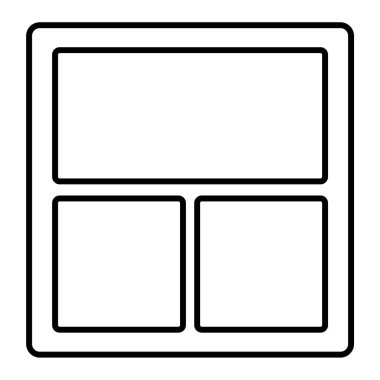 Beyaz arkaplanda pencere simgesi. İşaretin çizgi vektör çizimi