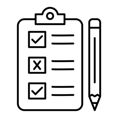 Kontrol listesi simgesi. Web için basit pano vektör simgeleri çizimi