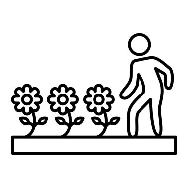 Bir bahçıvanın vektör illüstrasyonu 