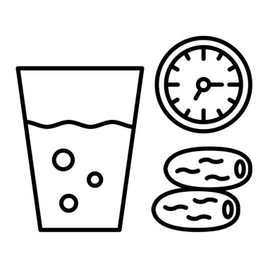 Yiyecek ve içecek ikonunun vektör illüstrasyonu