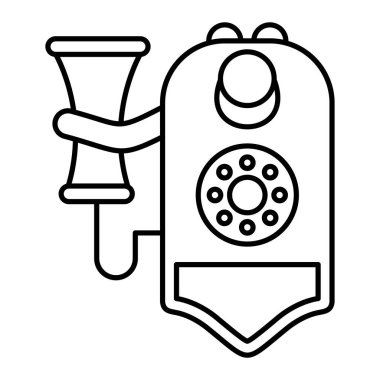 vintage telefon vektör çizim