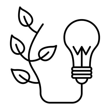 Yapraklı enerji tasarruf ampulü vektör illüstrasyon tasarımı