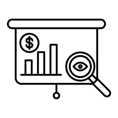 iş ve finans çizgisi simgesi, vektör illüstrasyonu