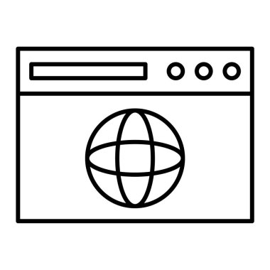 Web ve mobil uygulama tasarımınız için beyaz arkaplanda izole edilmiş tarayıcı simgesi vektörü