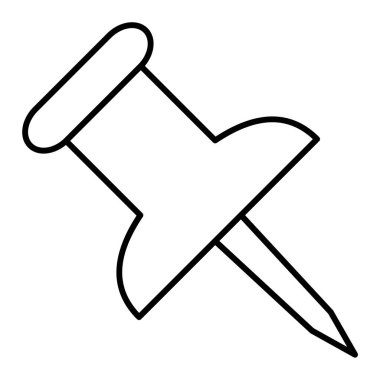 İğne simgesine bas. Web tasarımı için basit ataç vektör simgeleri çizimi