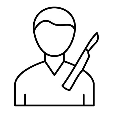 kişi simgesi çizimi düz çizgi biçiminde.