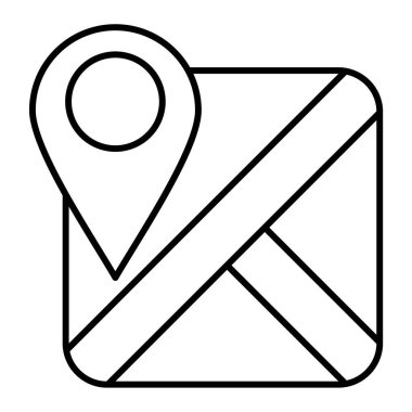 Harita işaretleyici simgesi. GPS navigasyon vektör çizelgesi ve web ana hatları. Basit biçim izole edilmiş arkaplan.