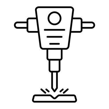 matkap simgesi. Taslak el, elektrik prizi vektör illüstrasyonu tutuyor. izole kontur sembolü