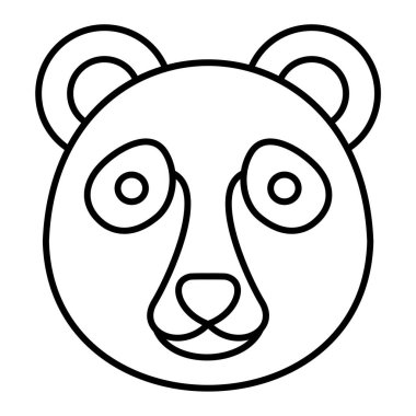 Panda suratlı ikon. Ağ için ayı vektör simgelerinin özet çizimi