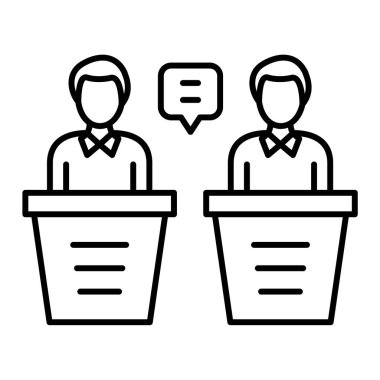 İş adamları ikon vektörü. İnce çizgi işareti. izole edilmiş sınır sembolü çizimi