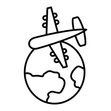 Uçak şeklinde dünya simgesi olan bir uçak.