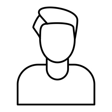 Adam avatar ikonu. Ana hatlarıyla doktor kişi vektör çizimi. izole edilmiş sembol.