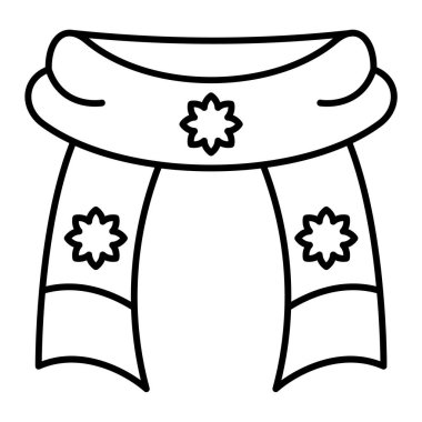 Noel eşarbı ikonu. özet çizimi  