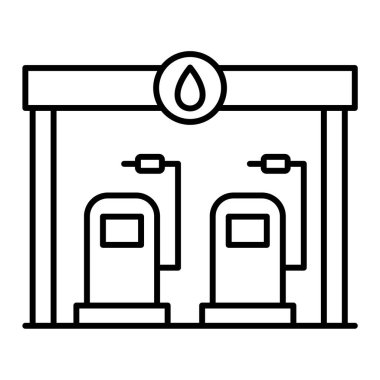 Yağ pompası ikonu. Web için gaz vektör simgelerinin özet çizimi