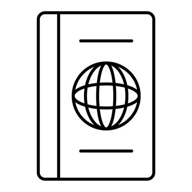 Pasaport ikonu vektör illüstrasyonu