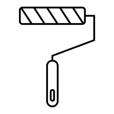 Boya silindiri ikonu. Web için fırça vektör simgelerinin özet çizimi