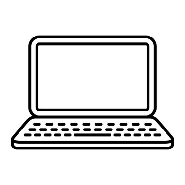 Dizüstü bilgisayar teknolojisi simge vektör çizim grafik tasarım