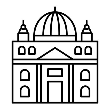 Katedral. Web simgesi vektör illüstrasyonu