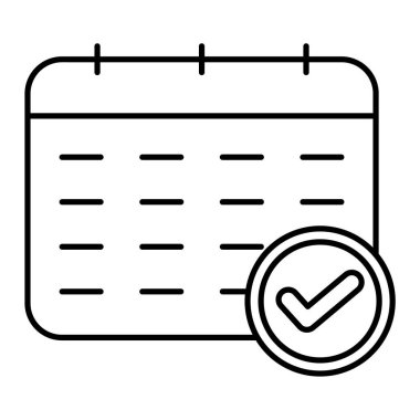 Takvim simgesi. Web için kontrol listesi vektör simgelerinin özet çizimi