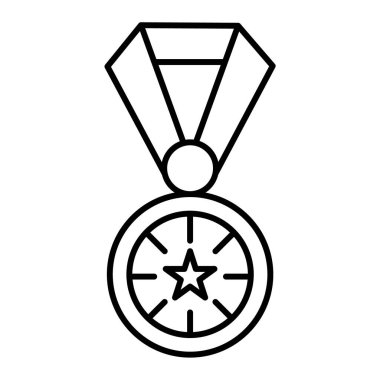 Madalya ikonu. Ödül vektör tasarımının ana hatları. izole edilmiş sınır biçimi