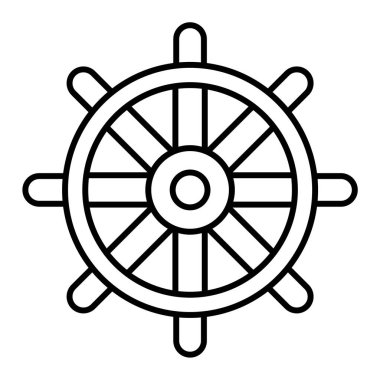 Geminin direksiyon simgesi. Web için tekne vektör simgelerinin özet çizimi