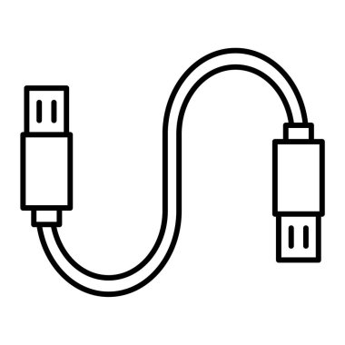 usb kablo simgesi vektör illüstrasyonu