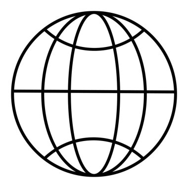 küresel küre simgesi. Web için dünya vektör simgelerinin özet çizimi