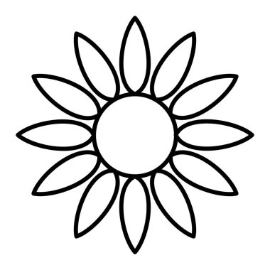 Çiçek ikonu. Web için ayçiçeği vektör simgelerinin özet çizimi