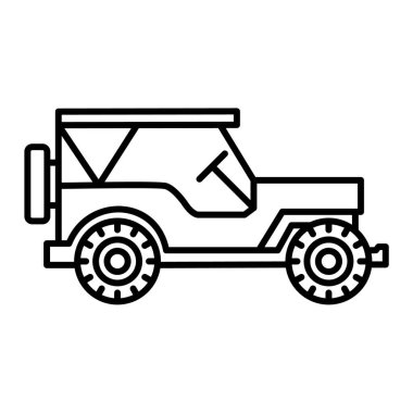 Araç ikonu. Web için traktör vektör simgelerinin özet çizimi