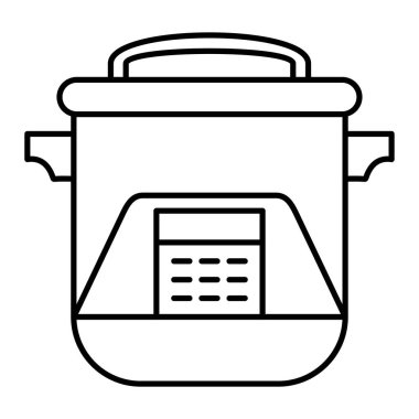 Tencere ikonu. Web için mutfak sobası vektör simgelerinin taslağı