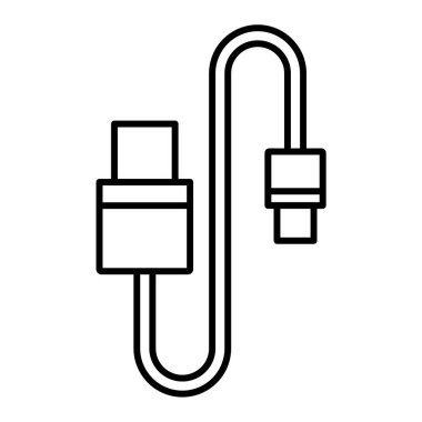 usb kablo simgesi vektör illüstrasyonu