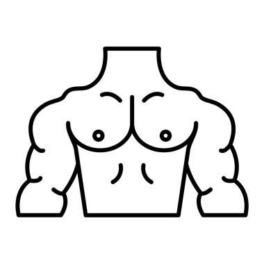 Vücut simgesi. Göğüs vektörünün ana hatları