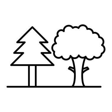 ağaçlar ikon vektör illüstrasyonu