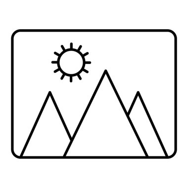 Bir dağ simgesinin vektör illüstrasyonu