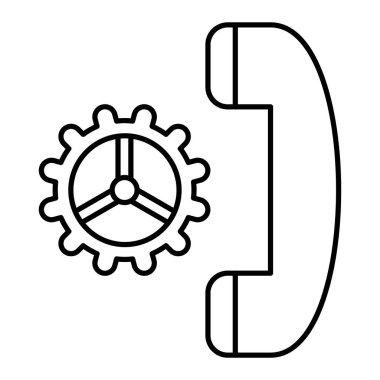 dişli ve dişli çizgi simgesi, vektör illüstrasyonu