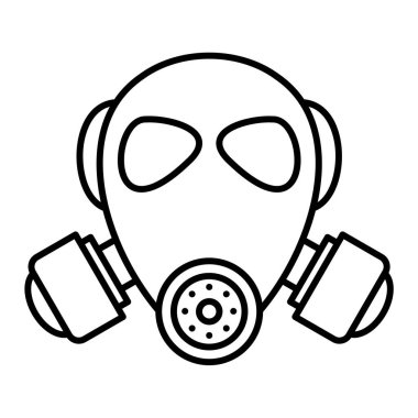 Maske simgesi beyaz arkaplanda izole edilmiş siyah stilde. vücut koruma sembolü vektör illüstrasyonu.