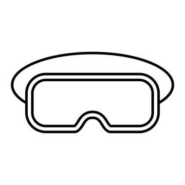 Dalış maskesi simgesi. Web için scuba şnorkel vektör simgelerinin özet çizimi